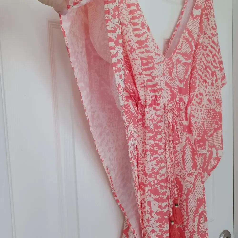 Maaji Spirit Animal Bluebell Kaftan Coral Cream Animal Print L NWT - Picture 12 of 16